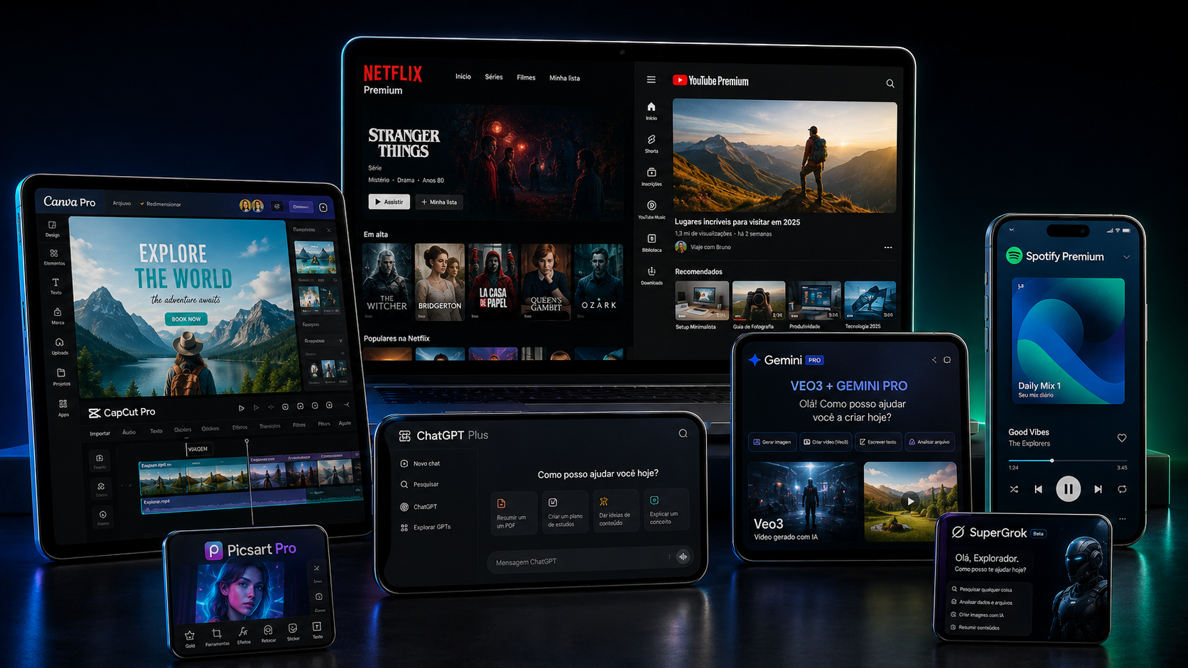 Mockup das assinaturas premium